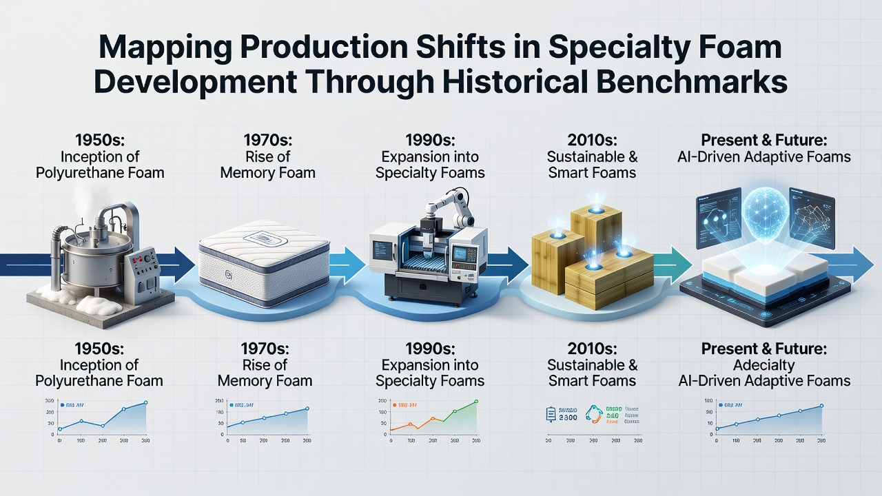 Modern foam production line illustrating recent process upgrades